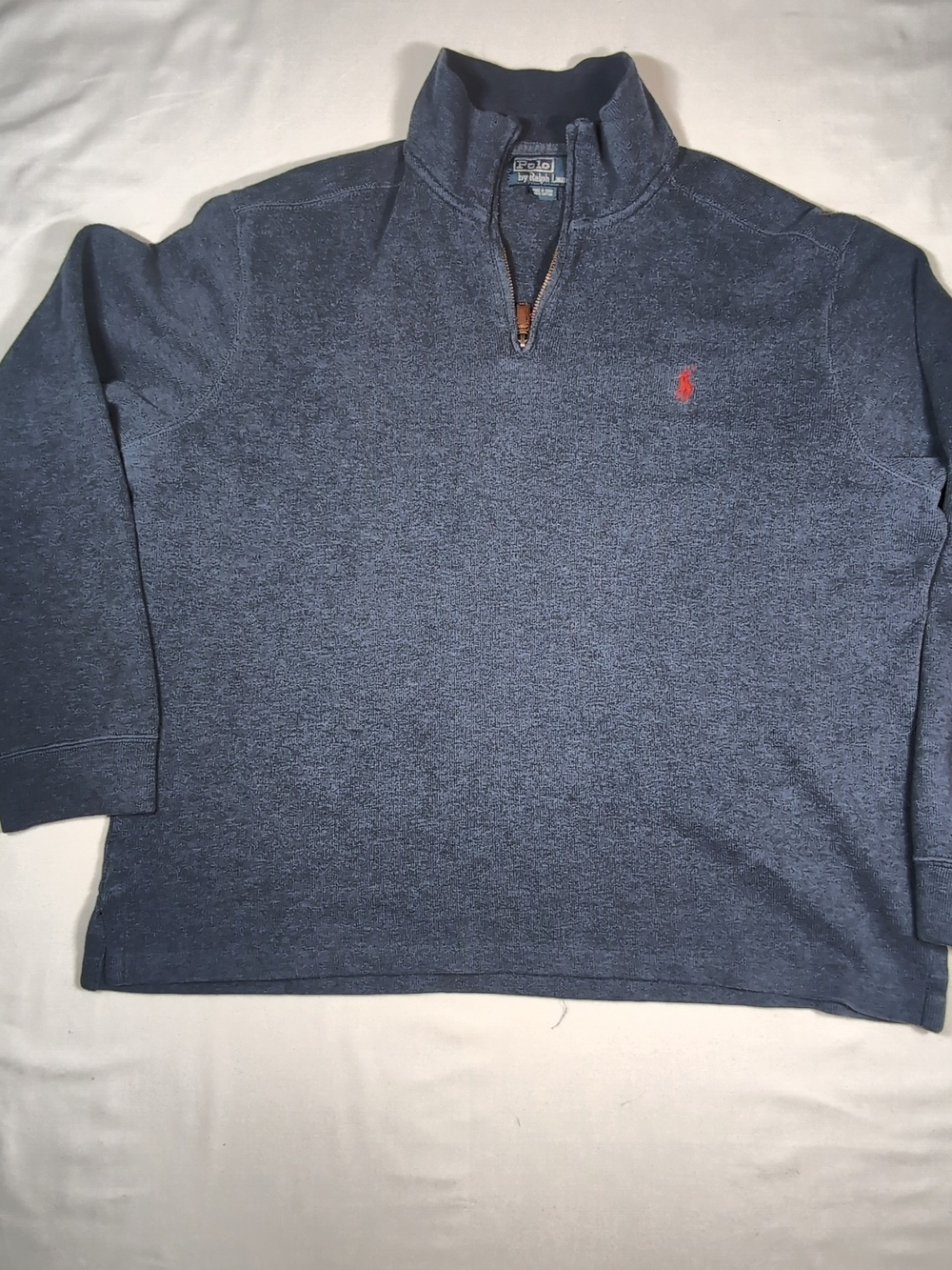 Ralph Lauren Navy Half-Zip Sweater with Red Pony